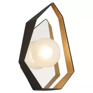 Image of Origami 1 Light Wall Sconce Bronze With Gold Leaf, Glass