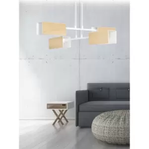 Image of Zaper White Multi Arm Pendant Ceiling Light 4x E27