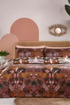 Image of Kaihalu Jungle Animal Floral Reversible Duvet Cover Set