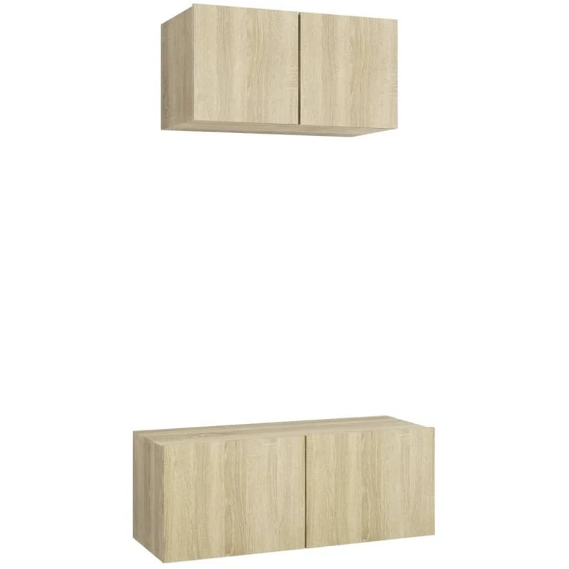 Image of VIDAXL Vidaxl - 2 Piece tv Cabinet Set Sonoma Oak Engineered Wood 8720286573082