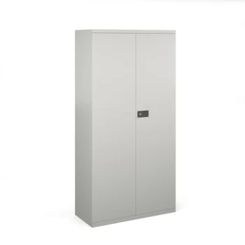 Image of Steel contract cupboard with 3 shelves 1806mm high - goose grey