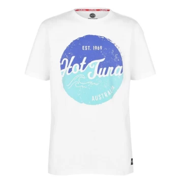 Image of Hot Tuna Crew T Shirt Mens - White Graphic