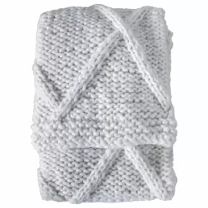 Image of Crossland Grove Cable Knit Diamond Throw Cream 1300x1700mm