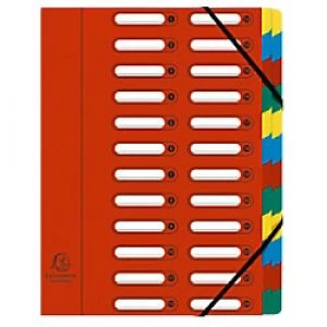 Image of Exacompta Multipart File 55245E A4 Red Coated Card 24 x 32cm Pack of 4