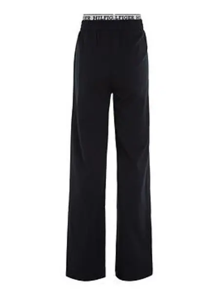 Image of Tommy Hilfiger Girls Monotype Tape Wide Leg Sweatpant - Navy