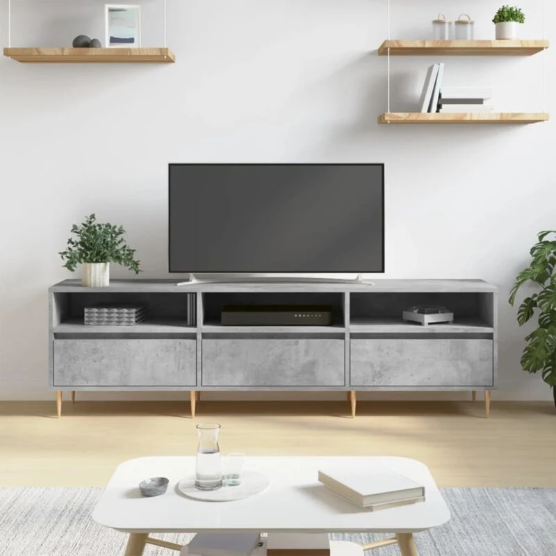 Image of VIDAXL TV Cabinet Concrete Grey 150x30x44.5cm Engineered Wood Vidaxl 8720845874995
