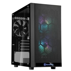 Image of SilverStone PS15 PRO Mini-Tower Case - Black Tempered Glass