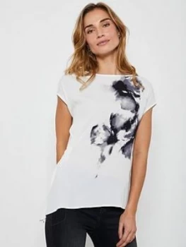 Image of Mint Velvet Butterfly Print Tie Side Tee - Ivory