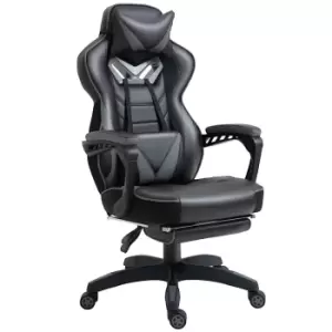 Image of Vinsetto Gaming Chair Ergonomic Reclining Manual Footrest Wheels Stylish Grey