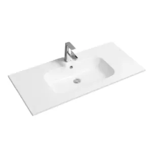 Image of Limoge Thin-edge Ceramic 101Cm Inset Basin With Oval Bowl