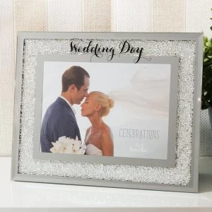 Image of Celebrations Crystal Border Frame - Wedding Day