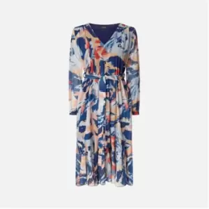 Image of James Lakeland Belted Midi Dress - Blue