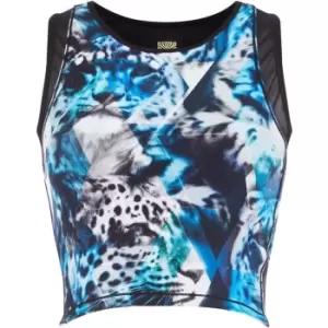 Image of Biba Geometric Jaguar Sports crop top - Blue