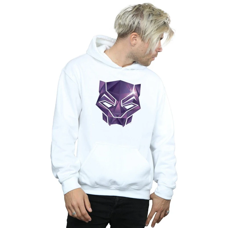 Image of Marvel Marvel Men Avengers Infinity War Black Panther Geometric Hoodie in White Size: Small White S Male 5057981644476