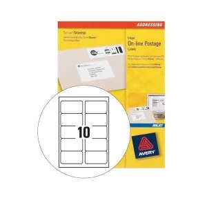 Image of Avery J5103-25 Online Postage Labels 135 x 38mm Pack of 250 Labels for SmartStamp