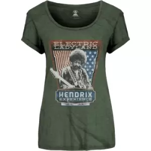 Image of Jimi Hendrix - Electric Ladyland Ladies XX-Large T-Shirt - Green