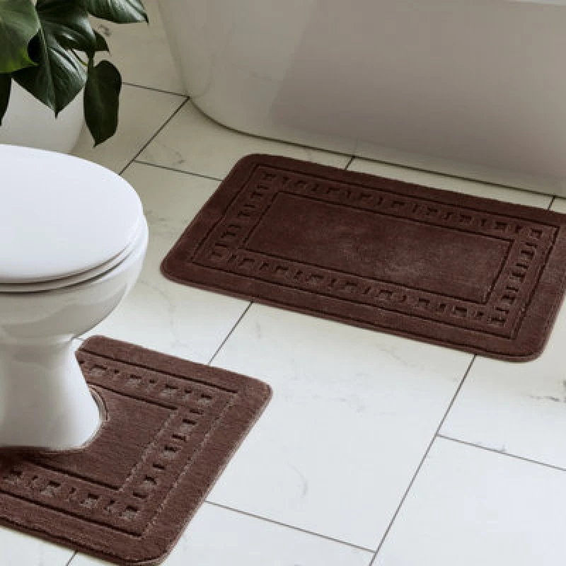 Image of Catherine Lansfield 'Armoni' Bath Mat and Ped Set Chocolate