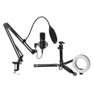 Image of ProSound Vlogger Kit 3 with Portable Mid Size Tripod, LED Ring Light & Studio Microphone with Boom Arm