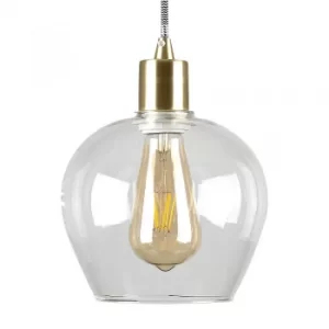 Image of Brushed Gold Lampholder with Lewis Glass Shade