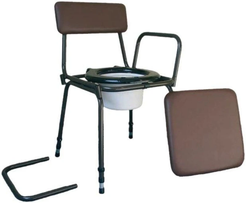 Image of Aidapt Surrey Hgt Adjustable Commode Chair Detch Arms Brown