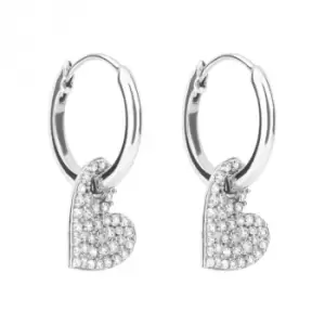 Image of Organic Heart Assembled Pave Zirconia Hoop Earring E6233