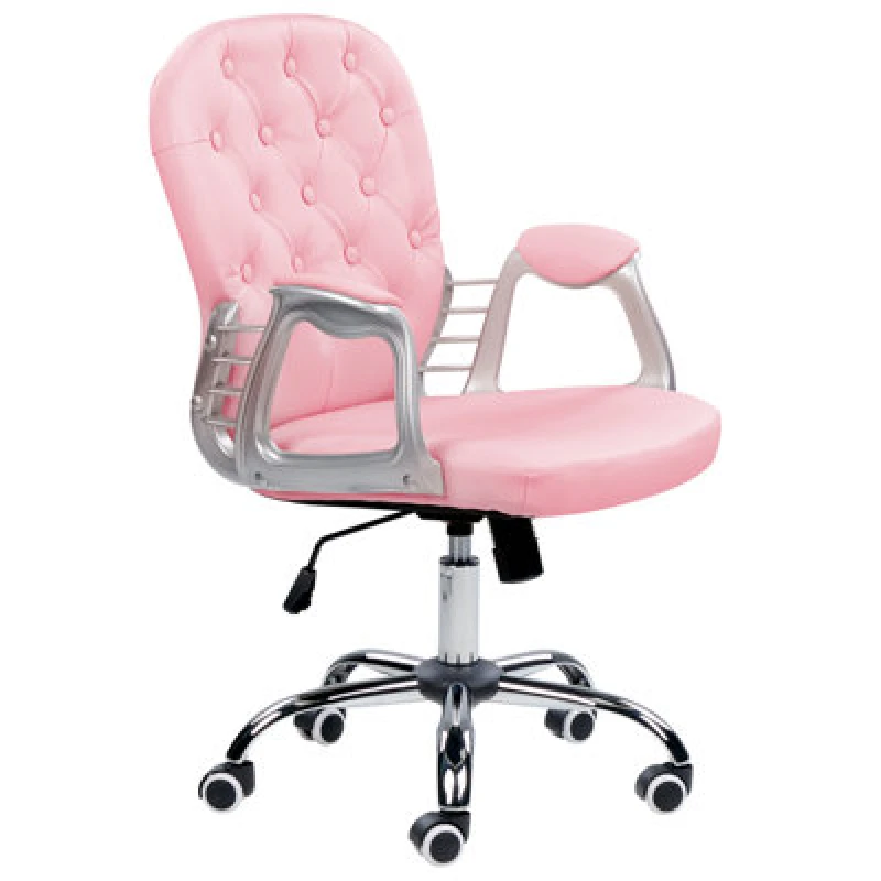 Image of Beliani Desk Chair Princess Faux Leather Pink