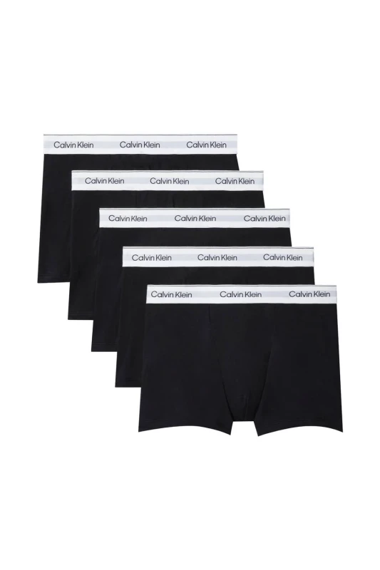 Image of Calvin Klein Mens Icon Cotton Stretch Relax Fit Trunk 5P Black Size: Medium Black Male M