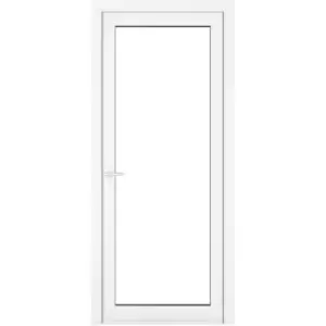 Image of Crystal uPVC Single Door Full Glass Right Hand Open In 890mm x 2090mm Clear Double Glazed White (each)