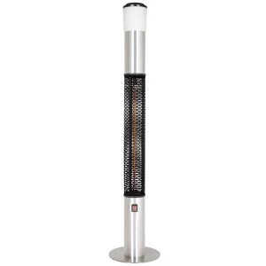 Image of La Hacienda Tower Heater with Bluetooth Speaker - Halogen Element 1500W IP55 (Remote Control) - Black