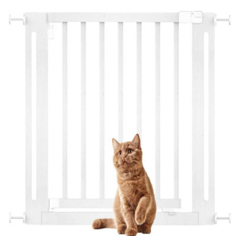 Image of Bettacare Wooden Elegance Dog Gate, White, 79Cm - 87Cm, Pressure Fit Pet Gate, 57Cm Extra Wide Doorway, Easy Installation