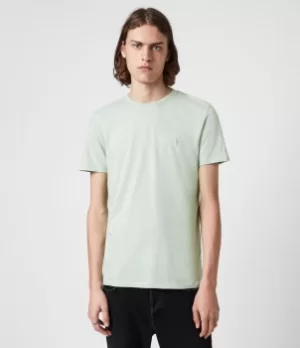 Image of AllSaints Mens Tonic Crew T-Shirt, Bamboo Green, Size: L