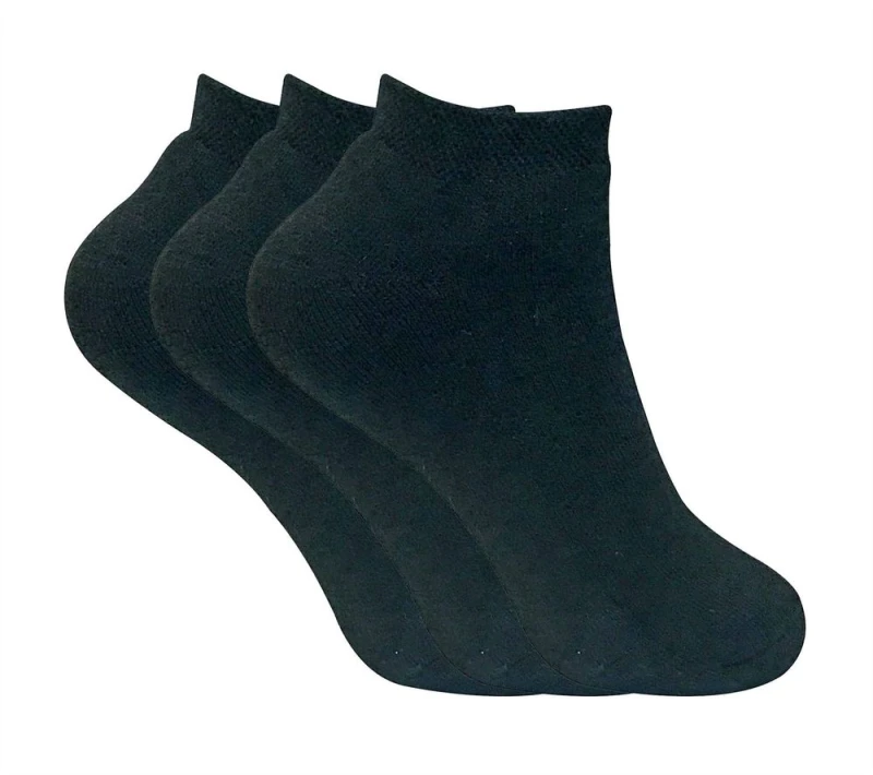 Image of Sock Snob 3 Pairs Ladies Thermal Trainer Socks - 4-7 UK / Black