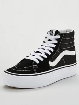 Image of Vans Sk8-Hi Platform - Black/White, Size 7, Women