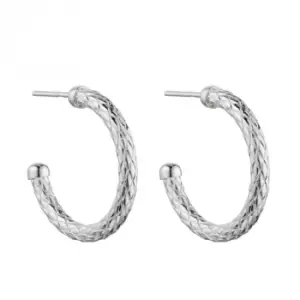 Image of Medium Textured 3/4 Hoop Earrings E6011