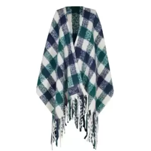 Image of Ted Baker Oversized Check Poncho - Blue