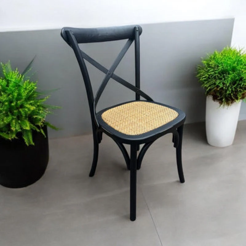 Image of MSL BLACK FRENCH CROSS BACK CHAIR