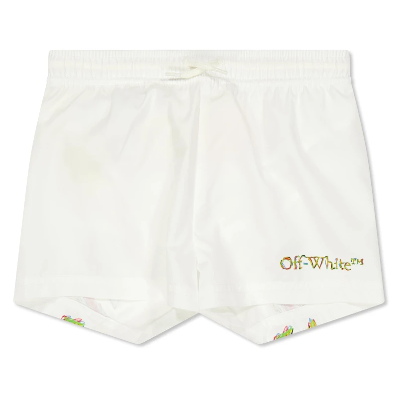 Image of Off White Kids Logo Swim Shorts White Multi male 4 Yrs