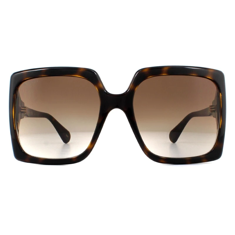 Image of Gucci Square Dark Havana Brown Gradient Sunglasses Brown female