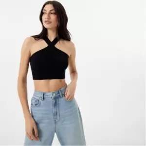 Image of Jack Wills Cross Over Knitted Top - Black