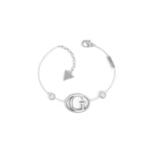 Image of Rhodium Plated G Logo Crystal Bracelet UBB01047RHL