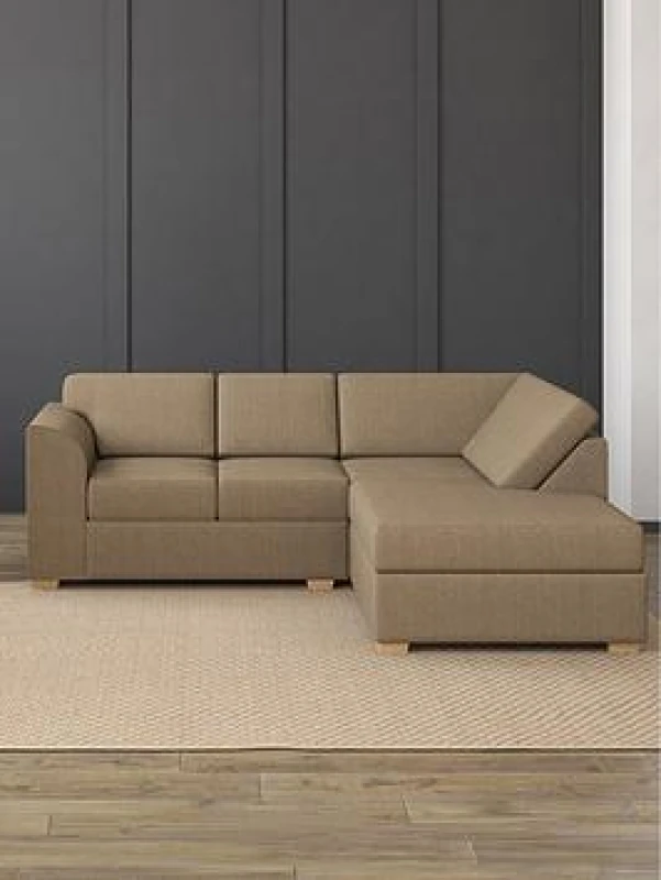 Image of Aspire Modo L Shaped Sofa With Corner On The Right, Fixed Back, Venice Granite, Grey MO-FB-VN05-RL