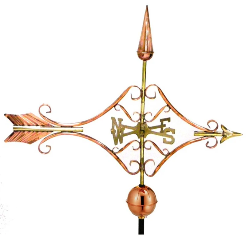 Image of Good Directions Farmhouse Copper Victorian Arrow Weathervane - H109 x W82 x L44cm Copper Unisex