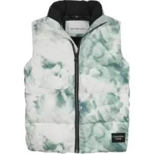 Image of Calvin Klein Jeans Tie Dye Aop Puffer Vest - Multi