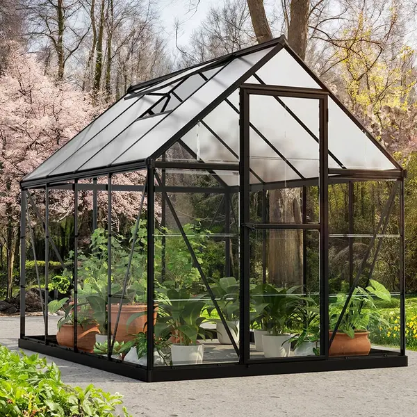 Image of 6' x 8' Palram Canopia Hybrid Walk In Black Polycarbonate Greenhouse (1.85m x 2.47m)