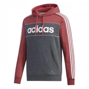 Image of adidas Mens Colorblock Sweatshirt Hoodie - DkGrey/Red/Wht