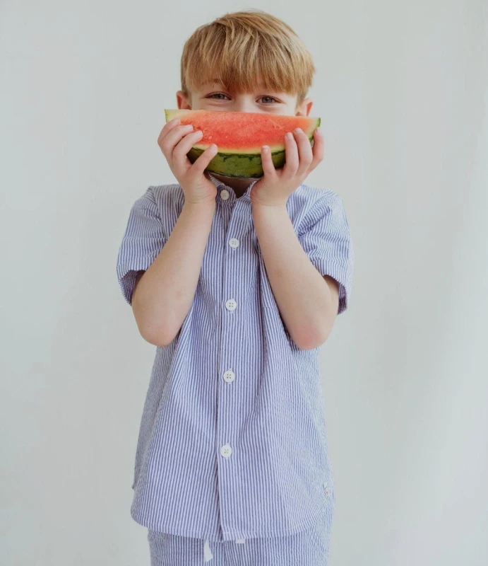 Image of Lilly + Sid Boy's Blue Stripe Woven Shirt Size: 2-3 Years Multicolor Male 2-3 Years