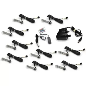 Image of Metal rgb LED Clips Strip Link Bar Light Remote Control Kitchen Cabinet - Lights 9