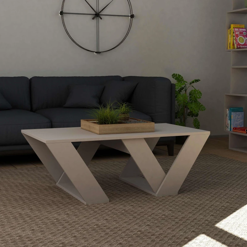 Image of DECORTIE Pipra Modern Coffee Table Mocha Grey Multipurpose H 40cm M.SH.13142.5
