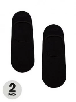 Image of Hugo Boss 2 Pack Shoe Liner Socks Black Size 45-46