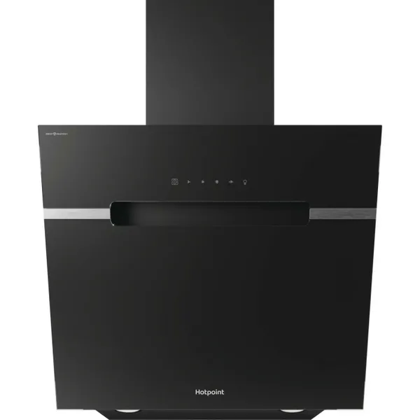 Image of Hotpoint PHVS61FLTDPK 60cm Angled Chimney Cooker Hood - Black